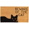 Cat Doormat for Outdoor Entrance, Beware of the Cat Coir Welcome Mat for Front Door (17x30 in)